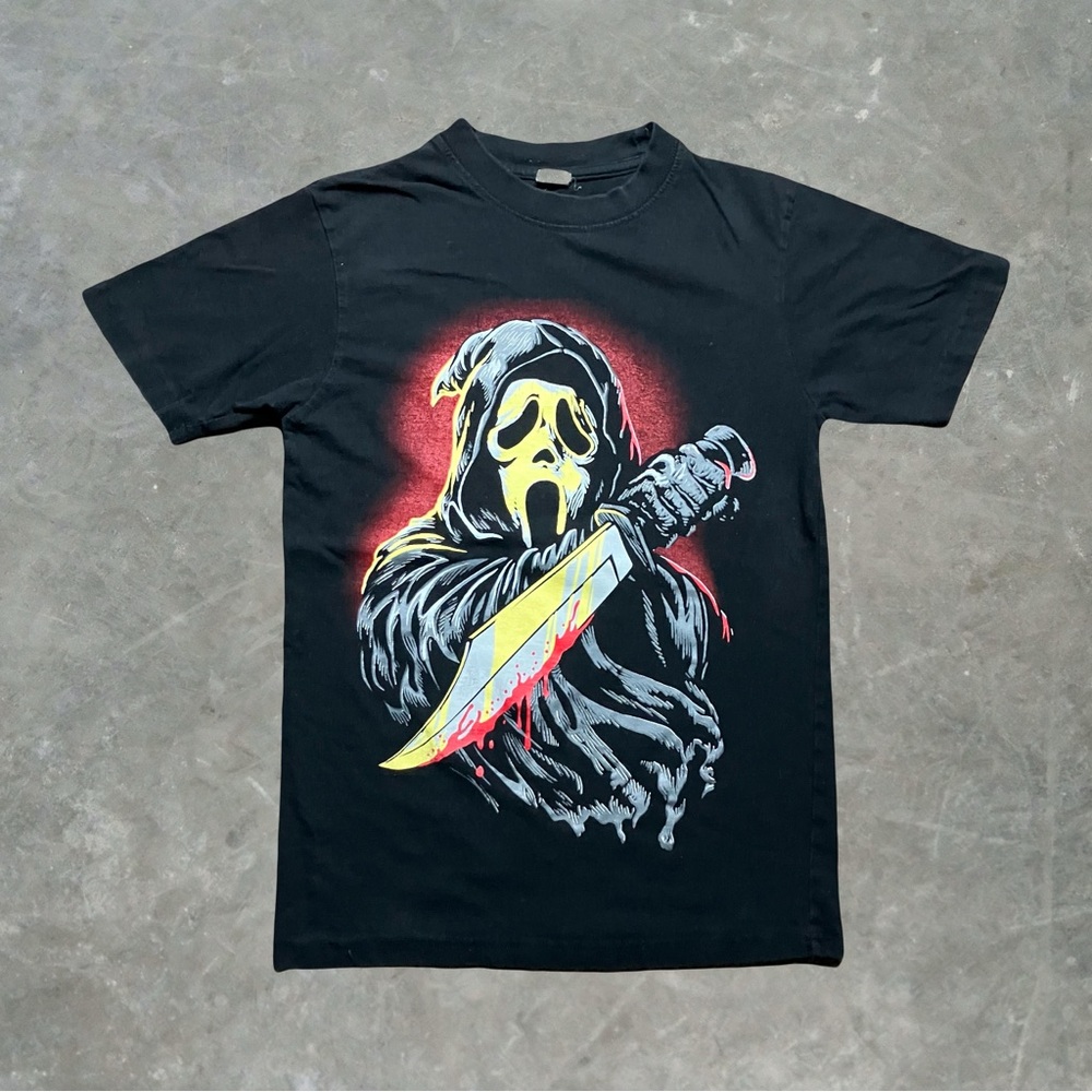 ☀️ Scream Ghost Face Graphic Tee Mens Size Small Black